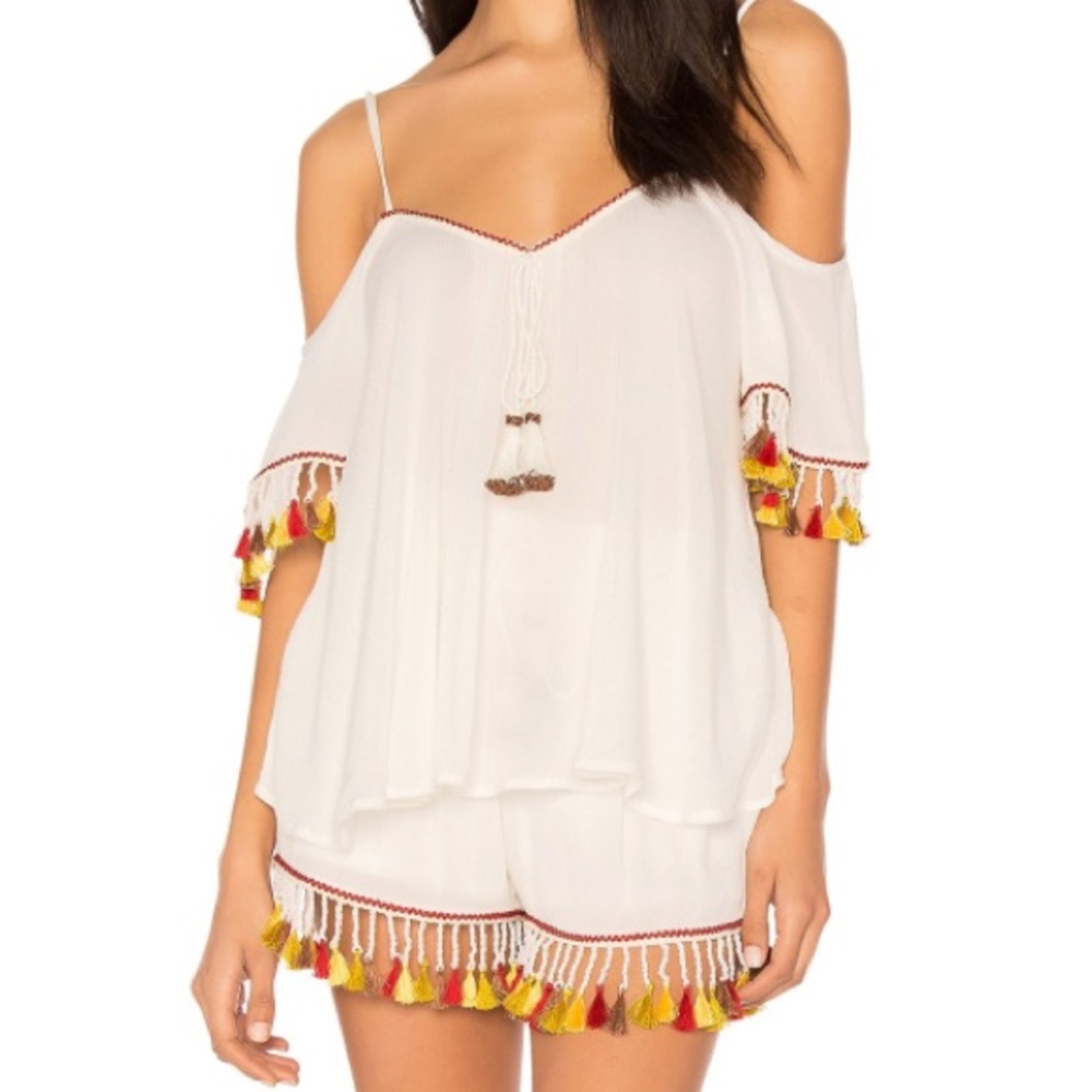 B.O.G Tassel Trim Blouse and Shorts Set
